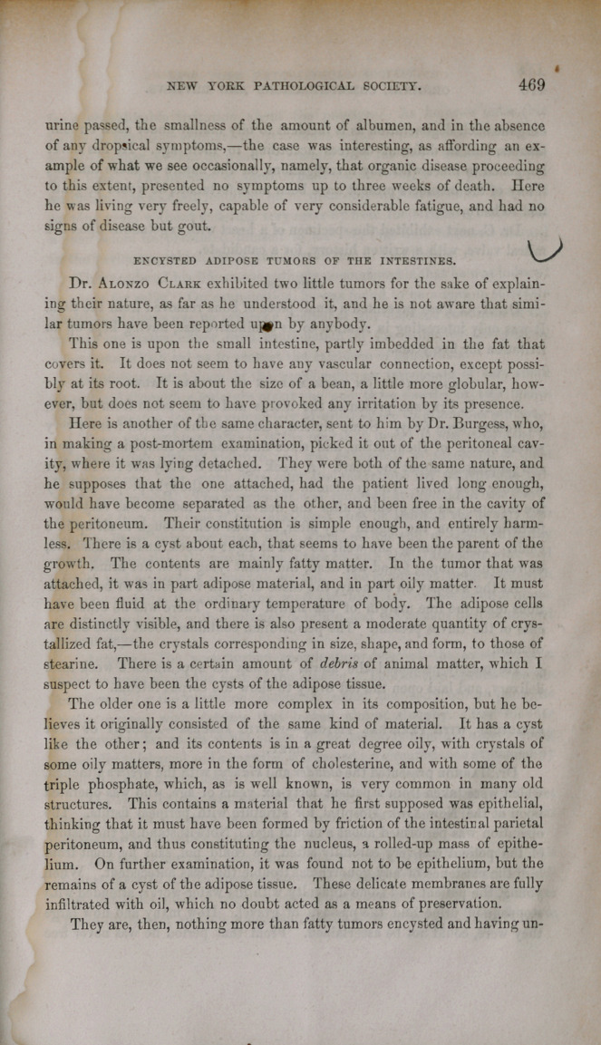 New York Pathological Society: Regular Meeting, Nov. 9, 1859. John C. Dalton, M. D., President.