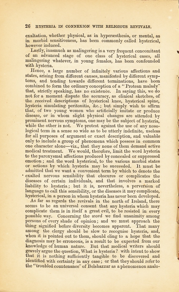 Hysteria in Connexion with Religious Revivals.