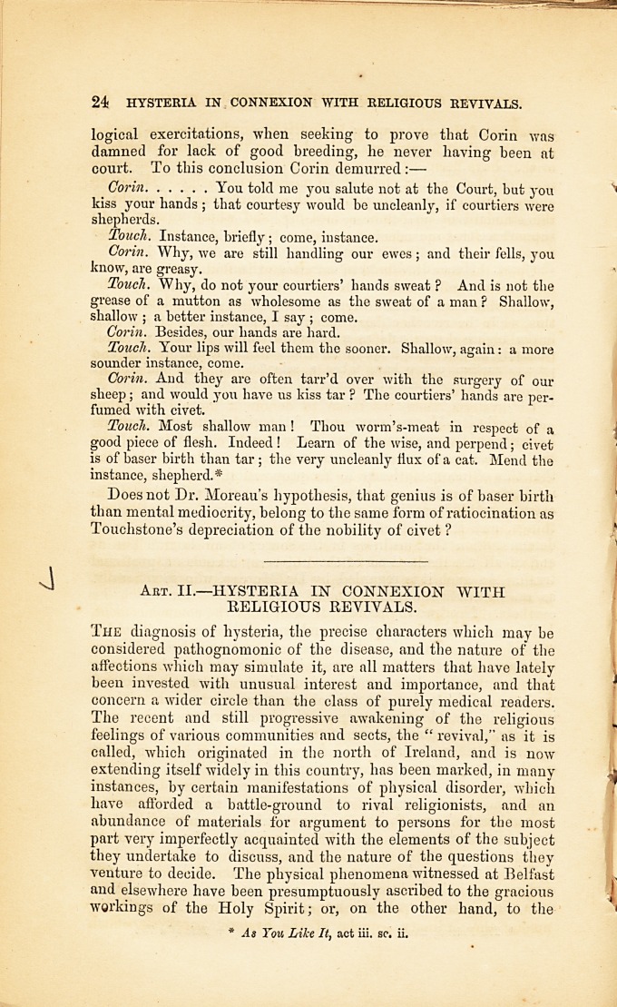 Hysteria in Connexion with Religious Revivals.