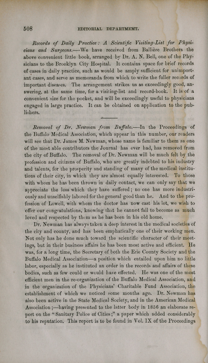 Records of Daily Practice: A Scientific Visiting-List for Physicians and Surgeons.