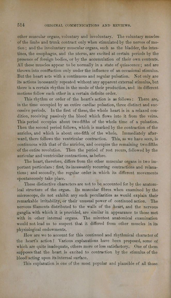 The Physiology of the Circulation: A Course of Lectures Delivered at the College of Physicians and Surgeons, New York, in the Fall Term of 1859.