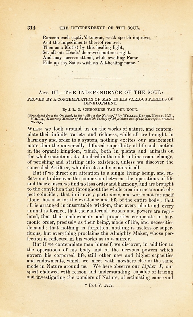 The Independence of the Soul: Proved by a Contemplation of Man in His Various Periods of Development.