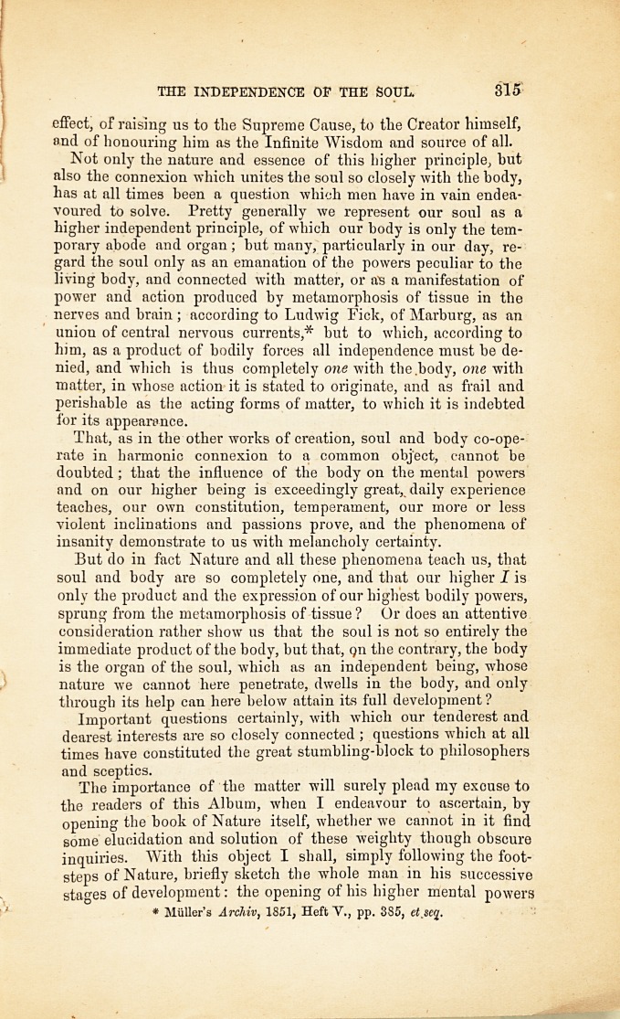 The Independence of the Soul: Proved by a Contemplation of Man in His Various Periods of Development.