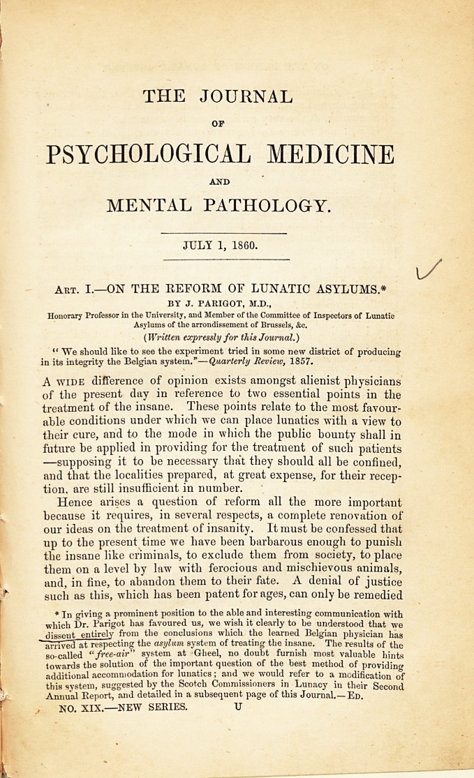 On the Reform of Lunatic Asylums.