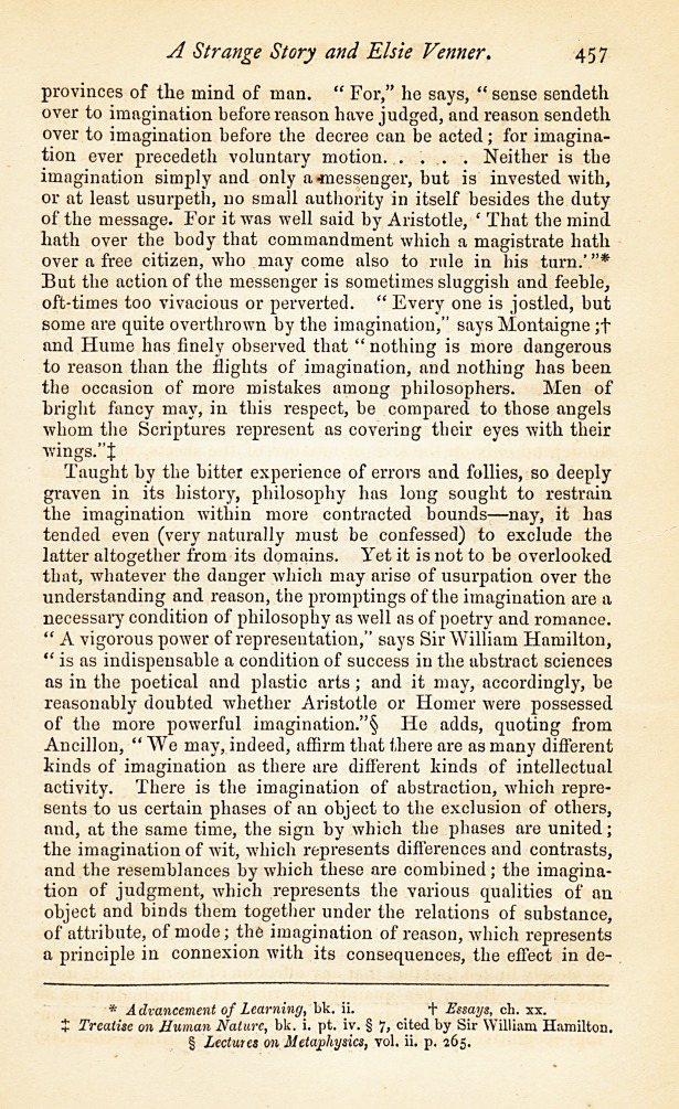 Romantic Psychology: A Strange Story and Elsie Venner.