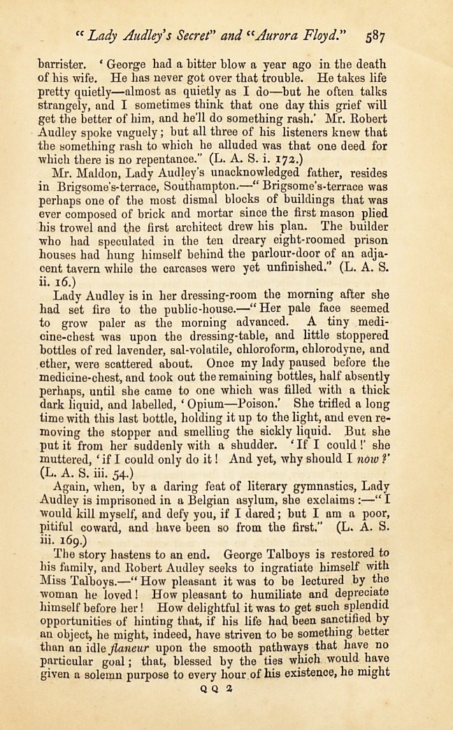 Baits for Suicide.-"Lady Audley's Secret" and "Aurora Floyd".