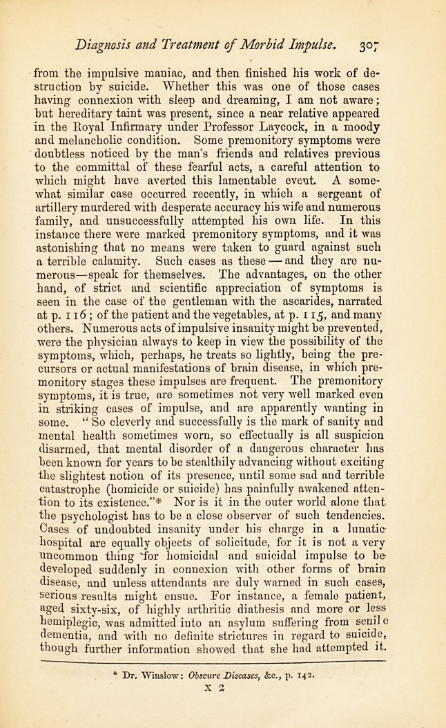 On the Diagnosis and Treatment of Morbid Impulse.