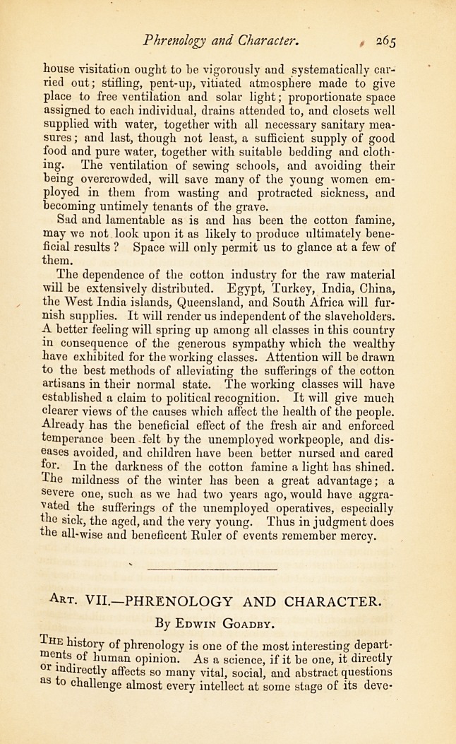 Phrenology and Character.