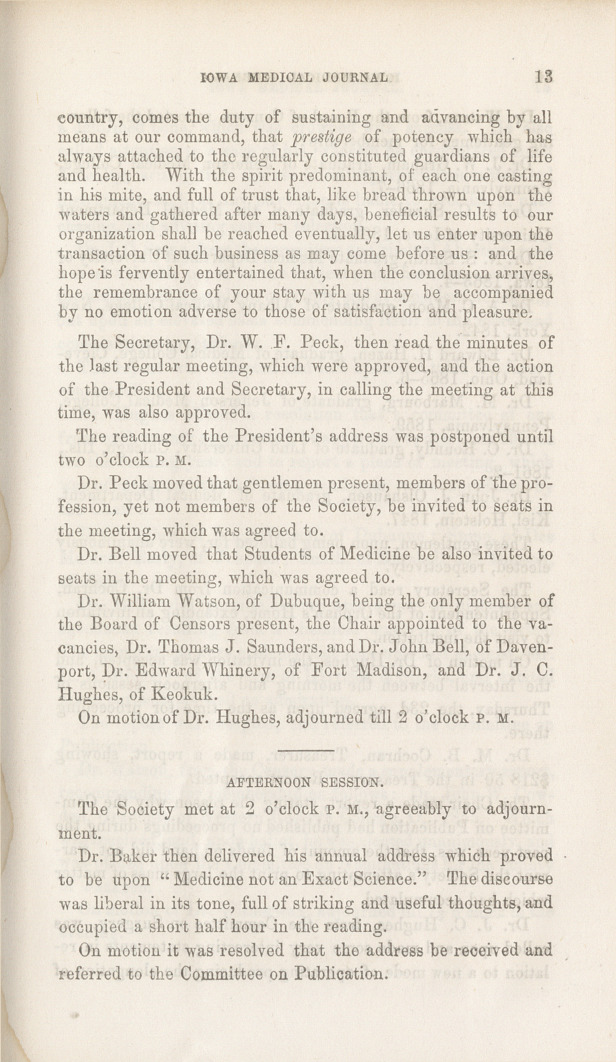 Proceedings of the Iowa State Medical Society.