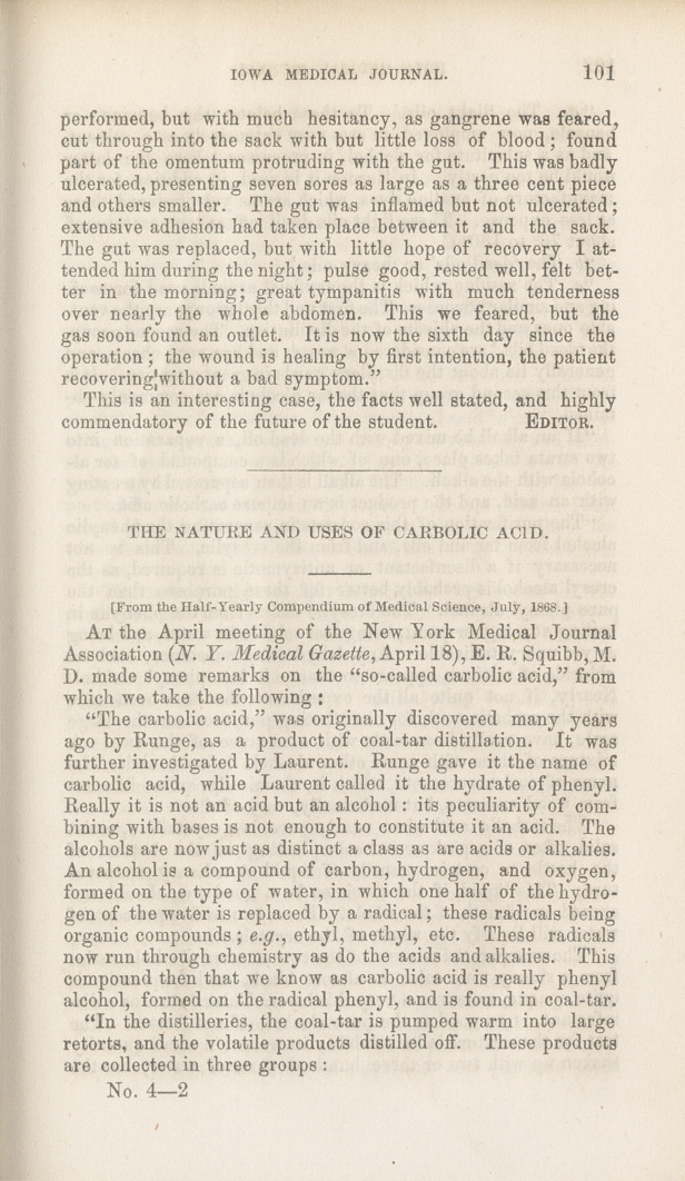 Nature and Use of Carbolic Acid.