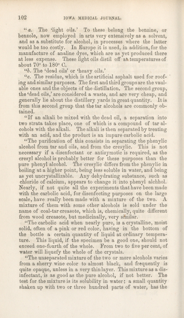 Nature and Use of Carbolic Acid.