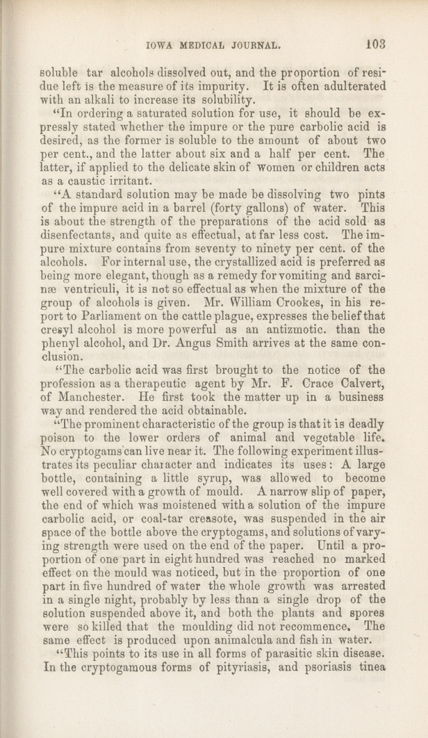 Nature and Use of Carbolic Acid.