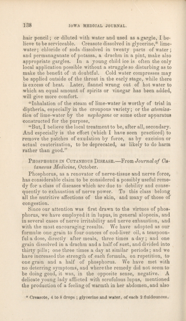 Phosphorus in Cutaneous Diseases.