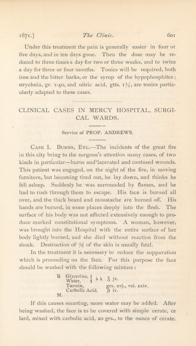 Cases in Mercy Hospital, Surgical Wards: By Prof Andrews.