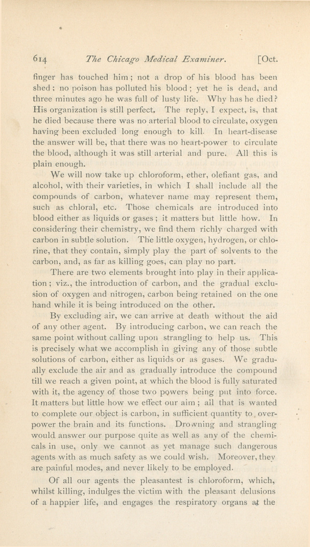 On the Element That Kills in Chloroform, and Other Allied Chemicals.