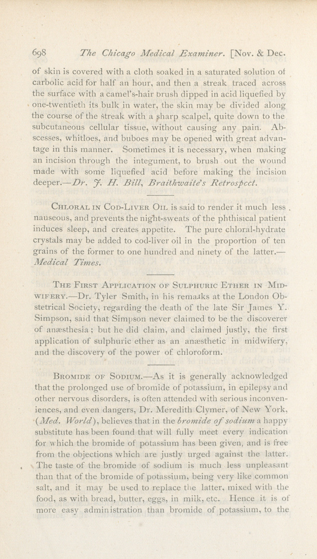 Carbolic Acid as a Local Anæthetic.