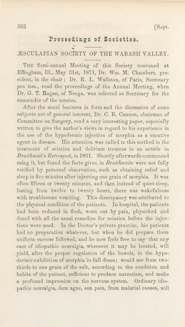 Æsculapian Society of the Wabash Valley.