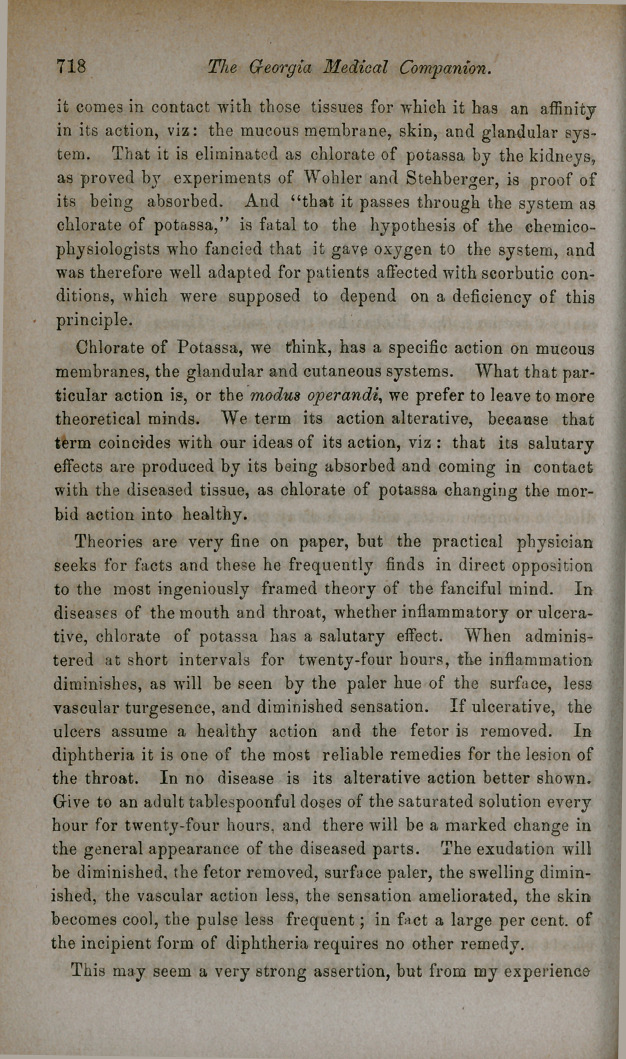 Chlorate of Potassa: Annual Essay.