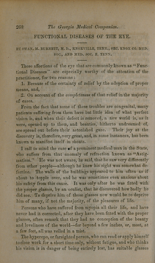 Functional Diseases of the Eye.