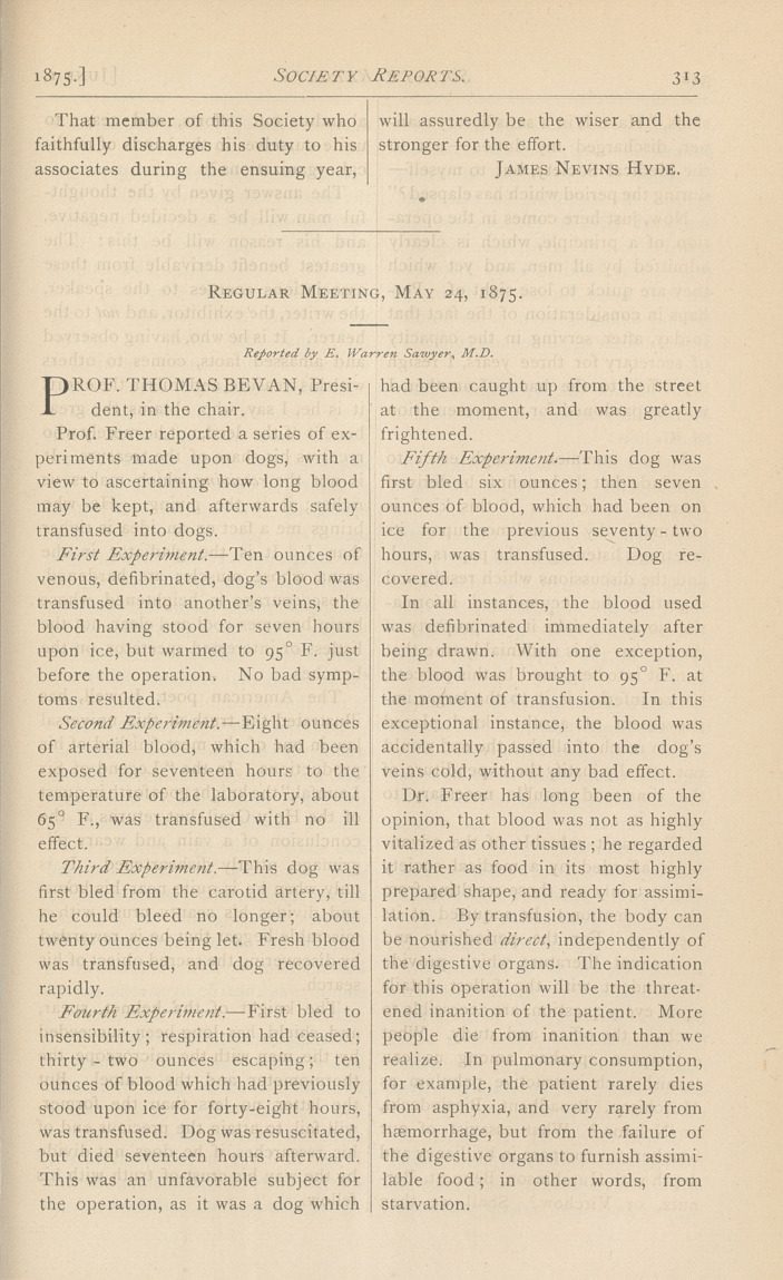 Regular Meeting, May 24, 1875.