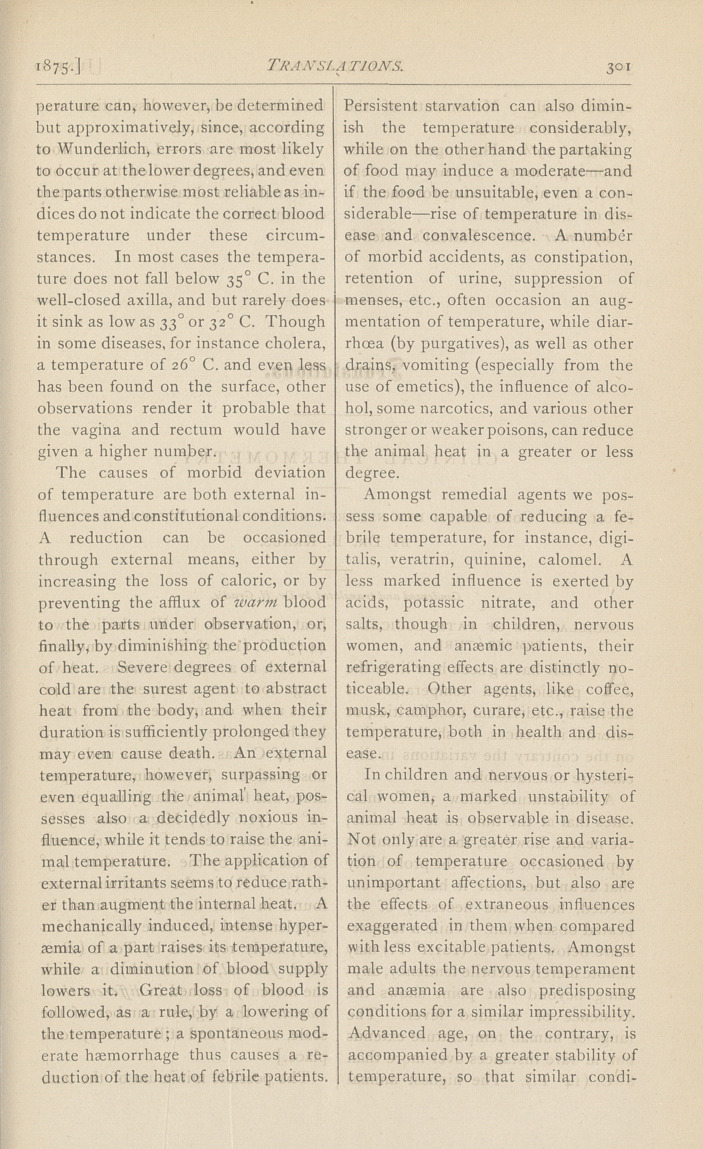 Clinical Thermometry: From the "Compendium Der Neueren Medicinischen Wissenschaften".