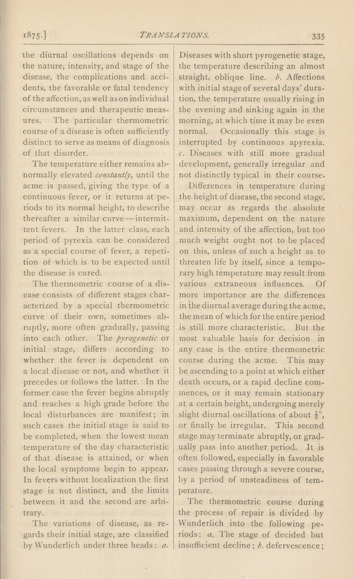 Clinical Thermometry: From the "Compendium Der Neueren Medicinischen Wissenschaften".