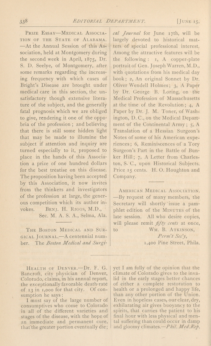 Prize Essay-Medical Association of the State of Alabama.