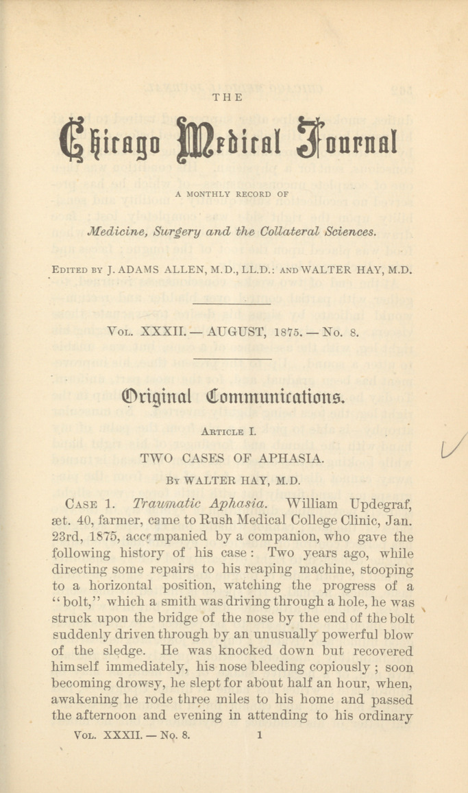 Two Cases of Aphasia.