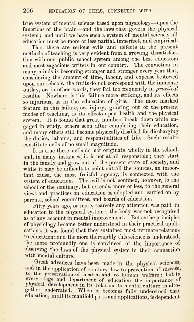 Education of Girls, Connected with Growth and Physical Development.