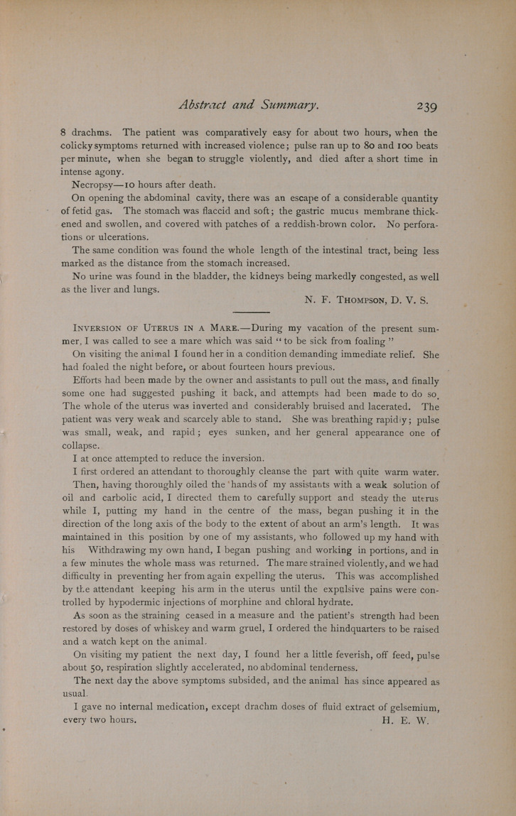 Acute Case of Poisoning by Arsenite of Copper.
