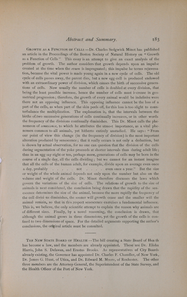 Zoological Garden-Infected Cattle-Personal-New State Board of Health-Hog Cholera-Extent of Lung Disease-Inoculation of Rabies-Domestication of Certain Ruminants, &c.-A New Theory Concerning Gout.