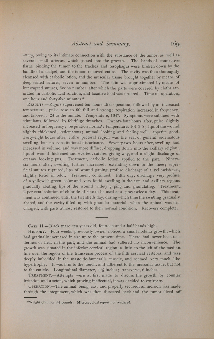 Four Cases of Fibroma: Collected from the Clinics of Thos. H. Hawkins, M. D. V. S., Professor of Surgery in Columbia Veterinary College, Etc.