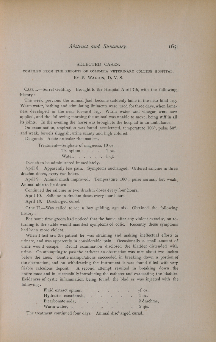Selected Cases Hospital Reports.