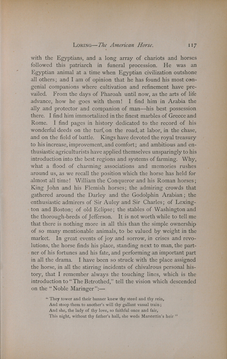 The American Horse: Address Delivered in Connection with the Commencement Exercises of the Columbia Veterinary College, at Chickering Hall, New York, March 26th, 1880.