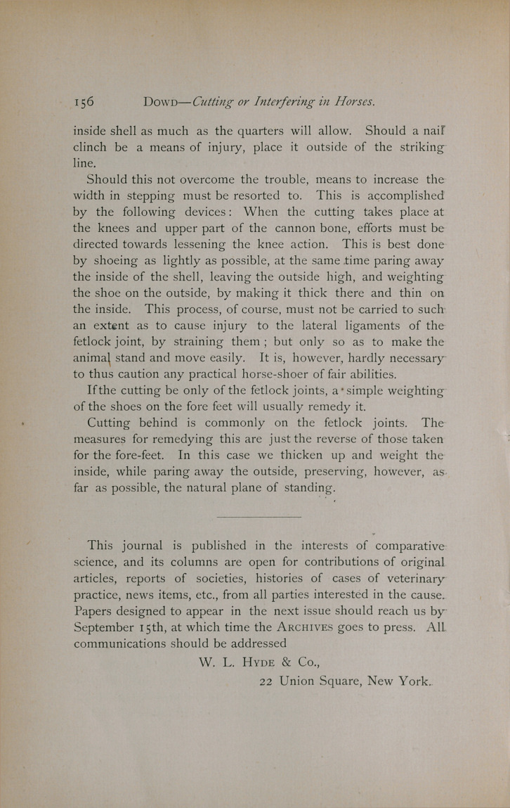 Cutting and Interfering in Horses.