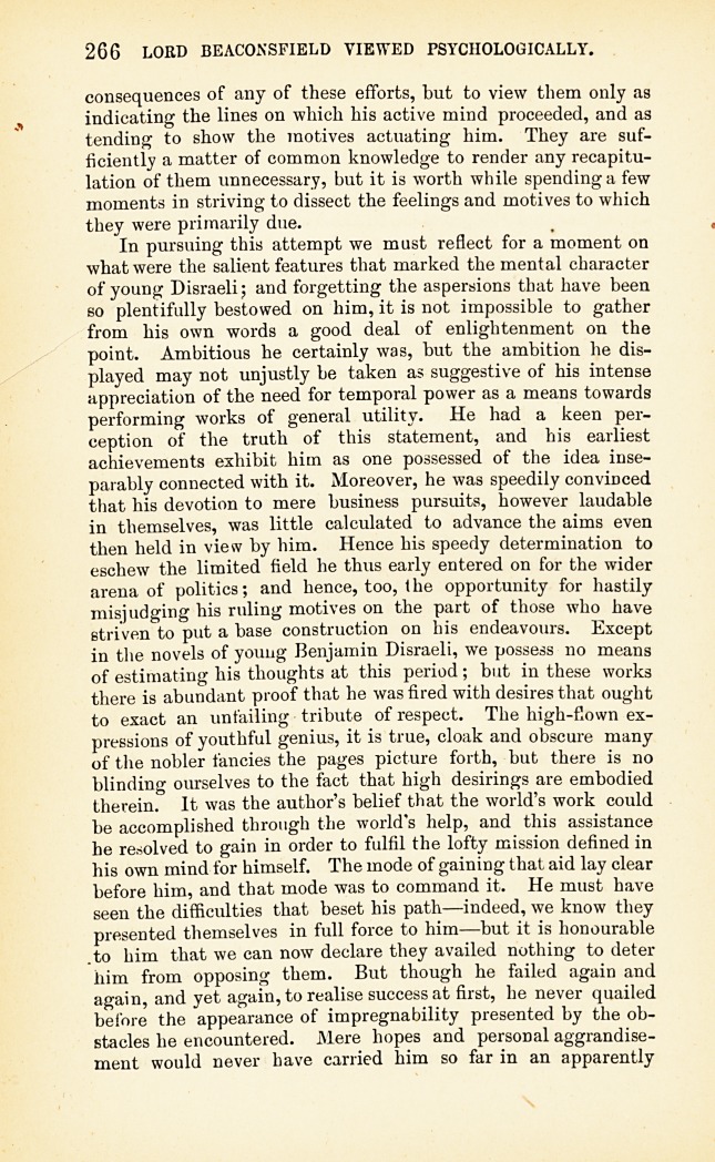 Lord Beaconsfield Viewed Psychologically.