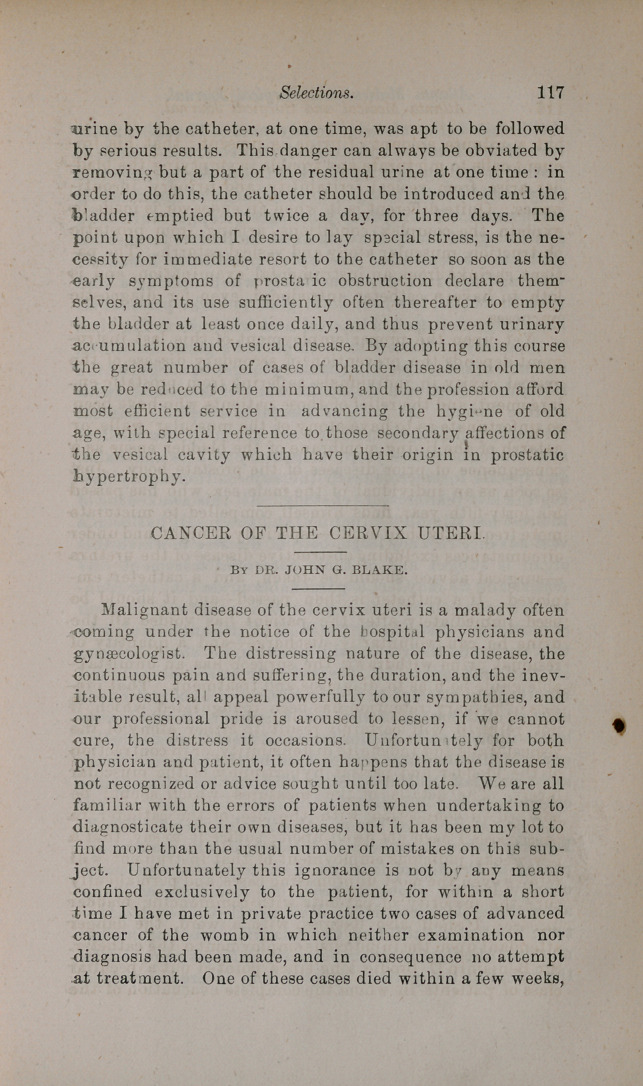 Cancer of the Cervix Uteri.