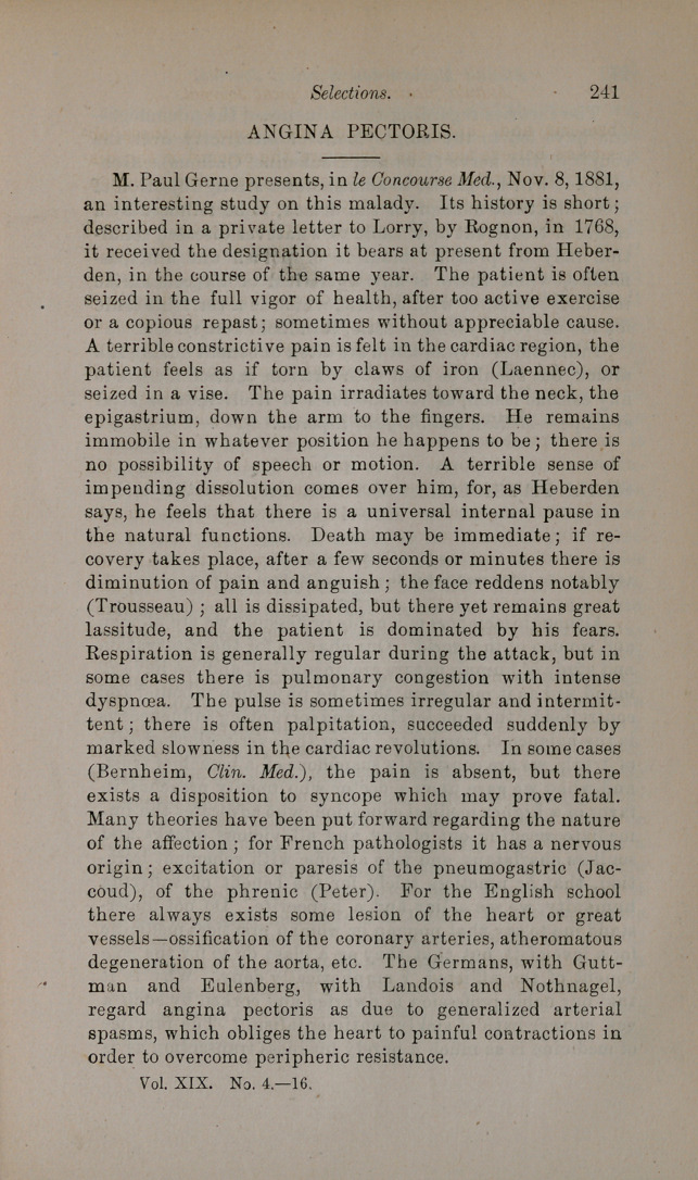 Angina Pectoris.