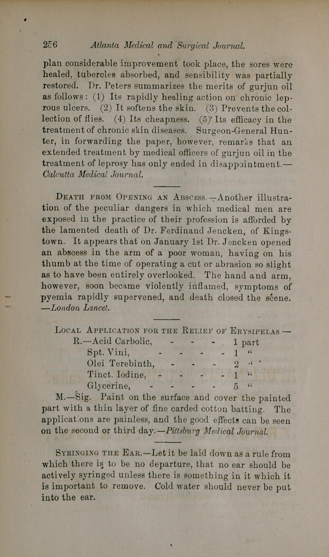 Death from Opening an Abscess.