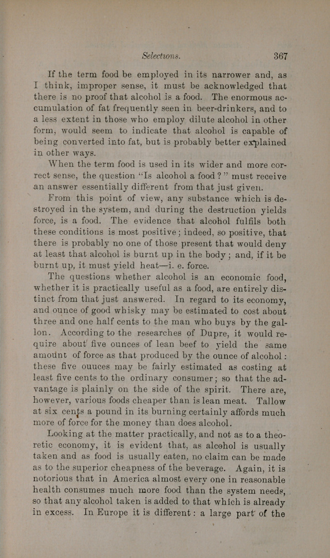 Is Alcohol a Food?-When Should Malt Liquors Be Preferred to Wines and Spirits in the Treatment of Disease? Etc., Etc.