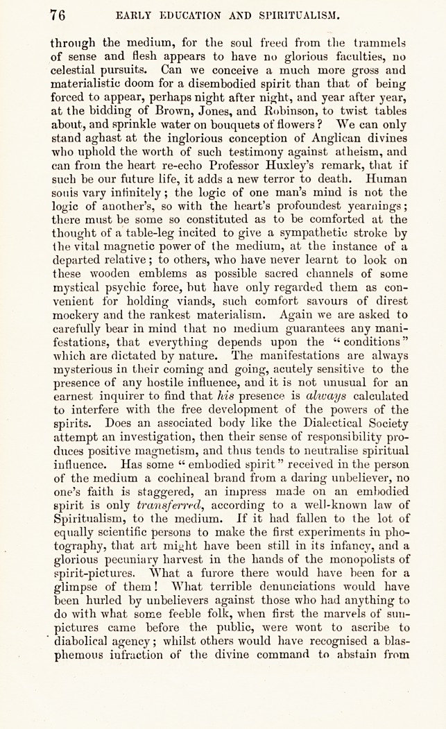 Early Education and Spiritualism.