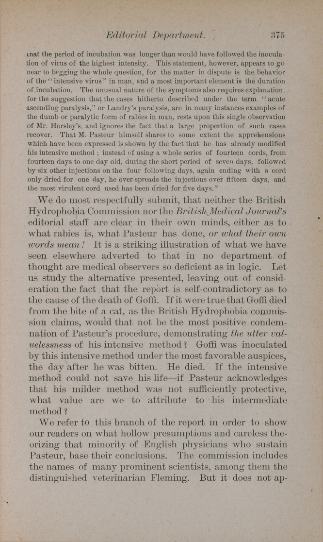 The Report of the English Commission on the Pasteur Method: A Criticism.