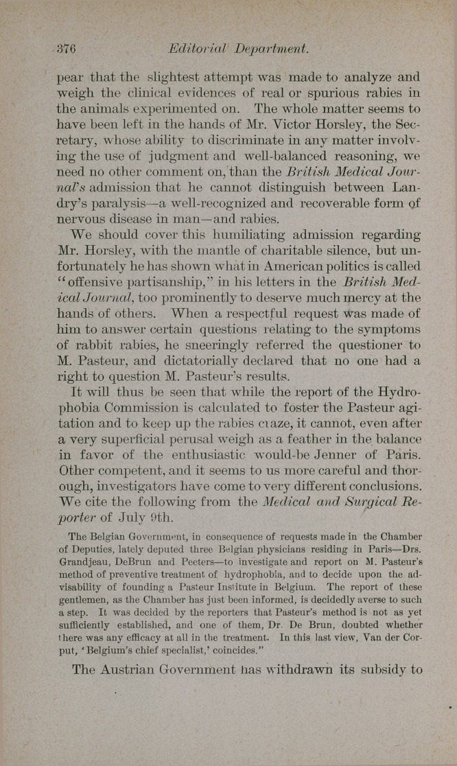 The Report of the English Commission on the Pasteur Method: A Criticism.