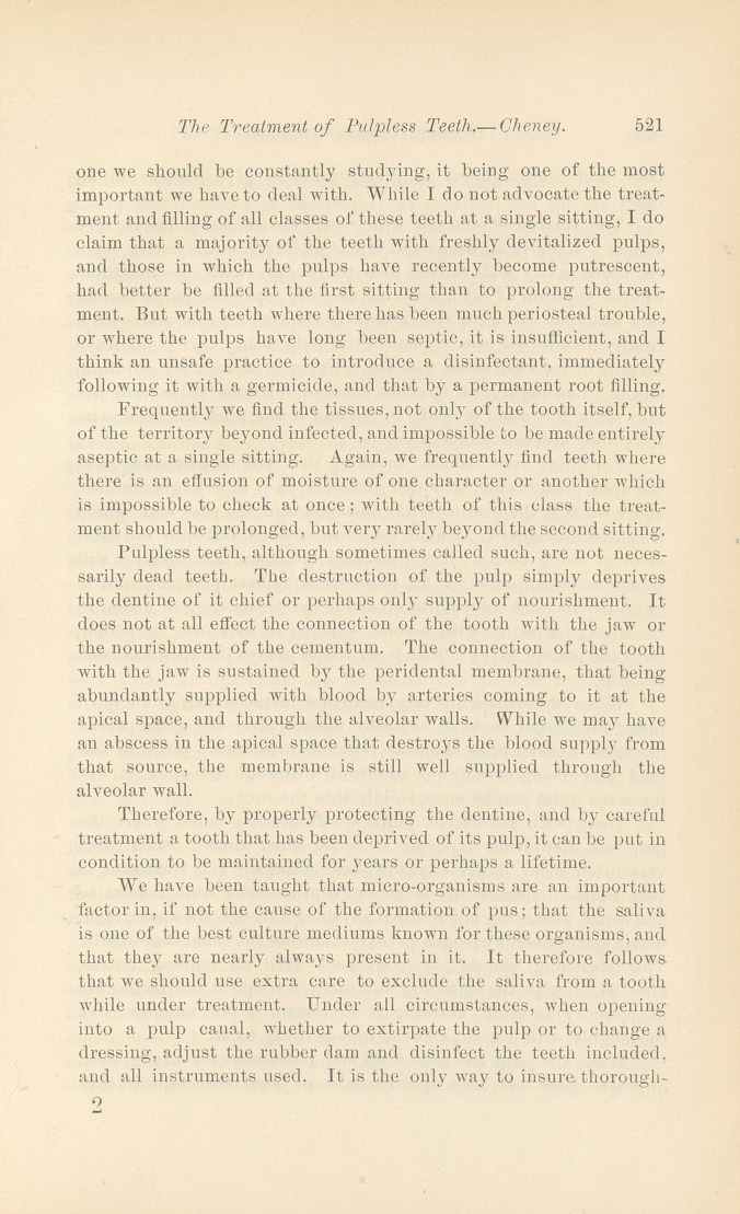The Treatment of Pulpless Teeth.