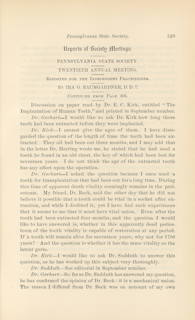 Pennsylvania State Society: Twentieth Annual Meeting.