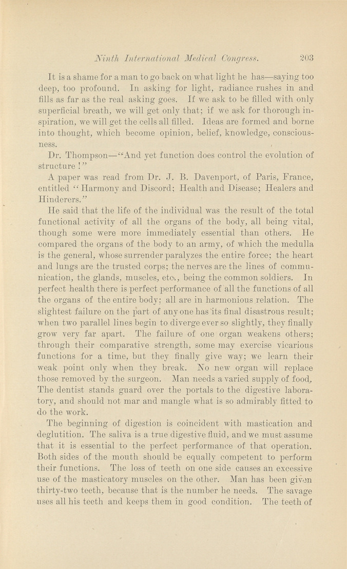 Ninth International Medical Congress, Washington, D. C., September, 1887: Section XVIII, Dental and Oral Surgery.