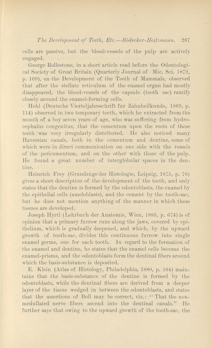 Contributions to the History of Development of the Teeth.