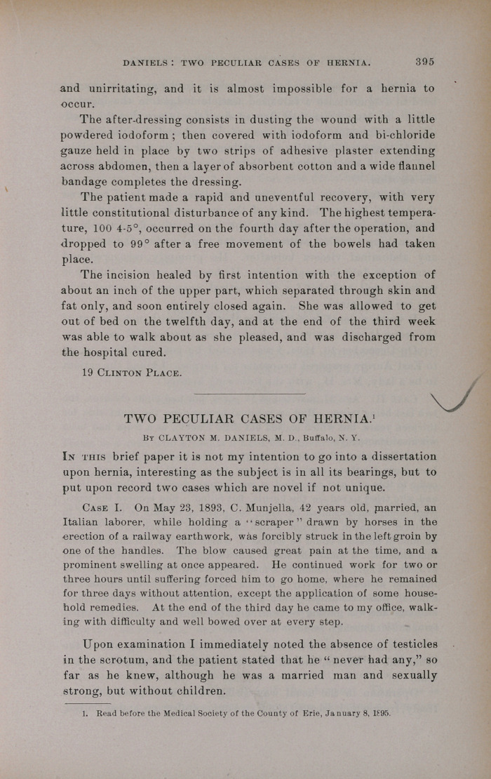 Two Peculiar Cases of Hernia.