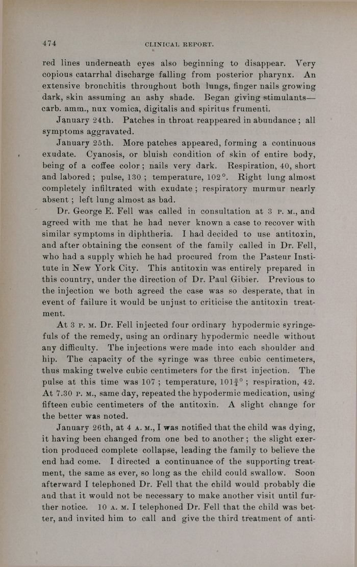 A Case of Malignant Diphtheria Saved by Antitoxin, Indicating the Great Value of the New Remedy.