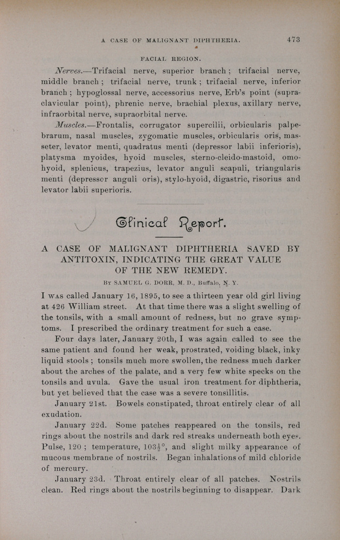 A Case of Malignant Diphtheria Saved by Antitoxin, Indicating the Great Value of the New Remedy.